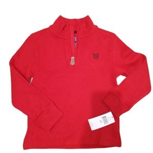 NEW NWT Chaps by Ralph Lauren Boys Red 1/4 Zip Sweater Size 4/4T $32.